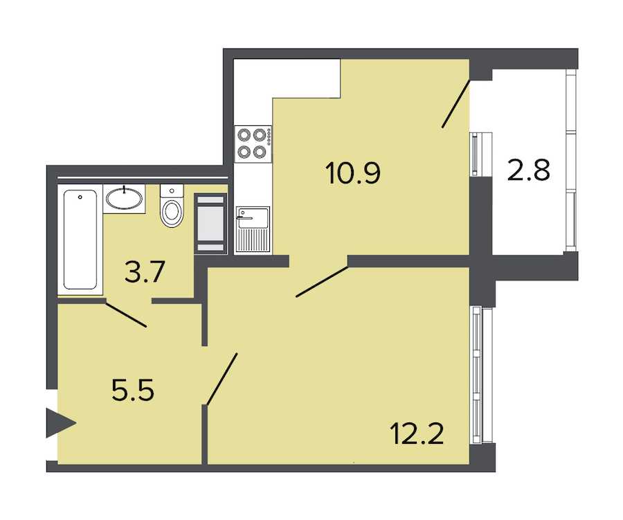 Однокомнатная квартира в : площадь 32.3 м2 , этаж: 14 – купить в Санкт-Петербурге